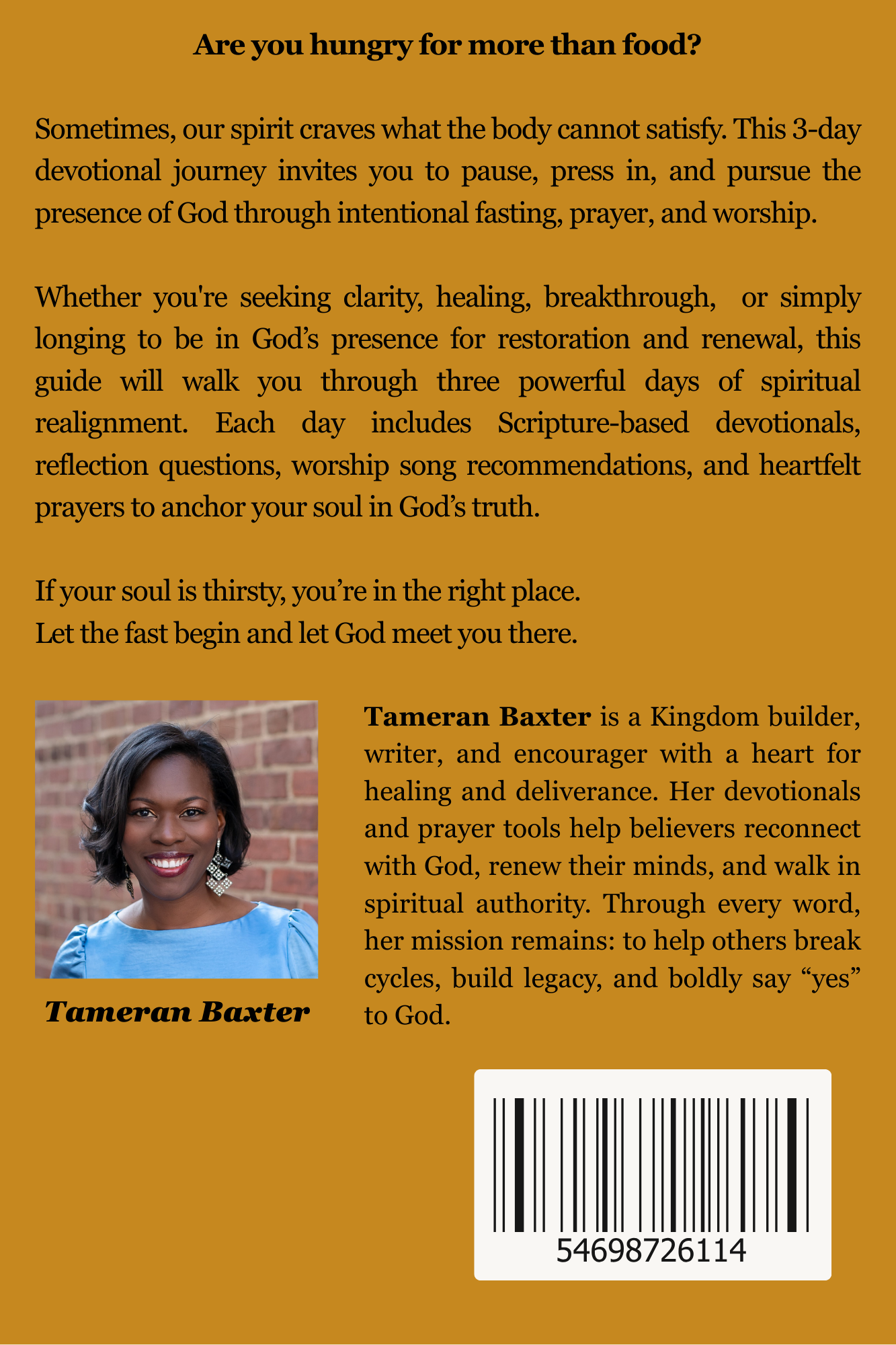 Appetite For God 3 Day Water Fast: A Devotional Guide to God's Presence Amazon Paperback